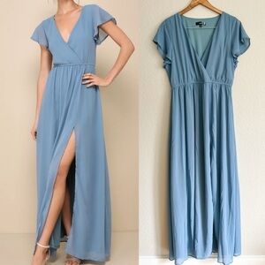 NWOT Lost in the Moment Slate Blue Maxi Dress